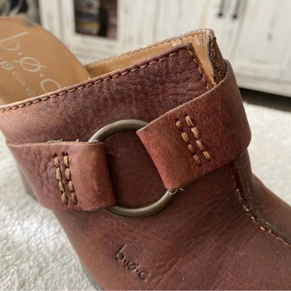 Born b.o.c. Oil Tanned Leather Clogs Mules Heels Brown 6 - Picture 11 of 12
